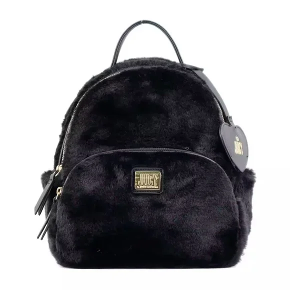 Juicy Couture | Bags | Juicy Couture Backpack Black Faux Fur  display picture 1
